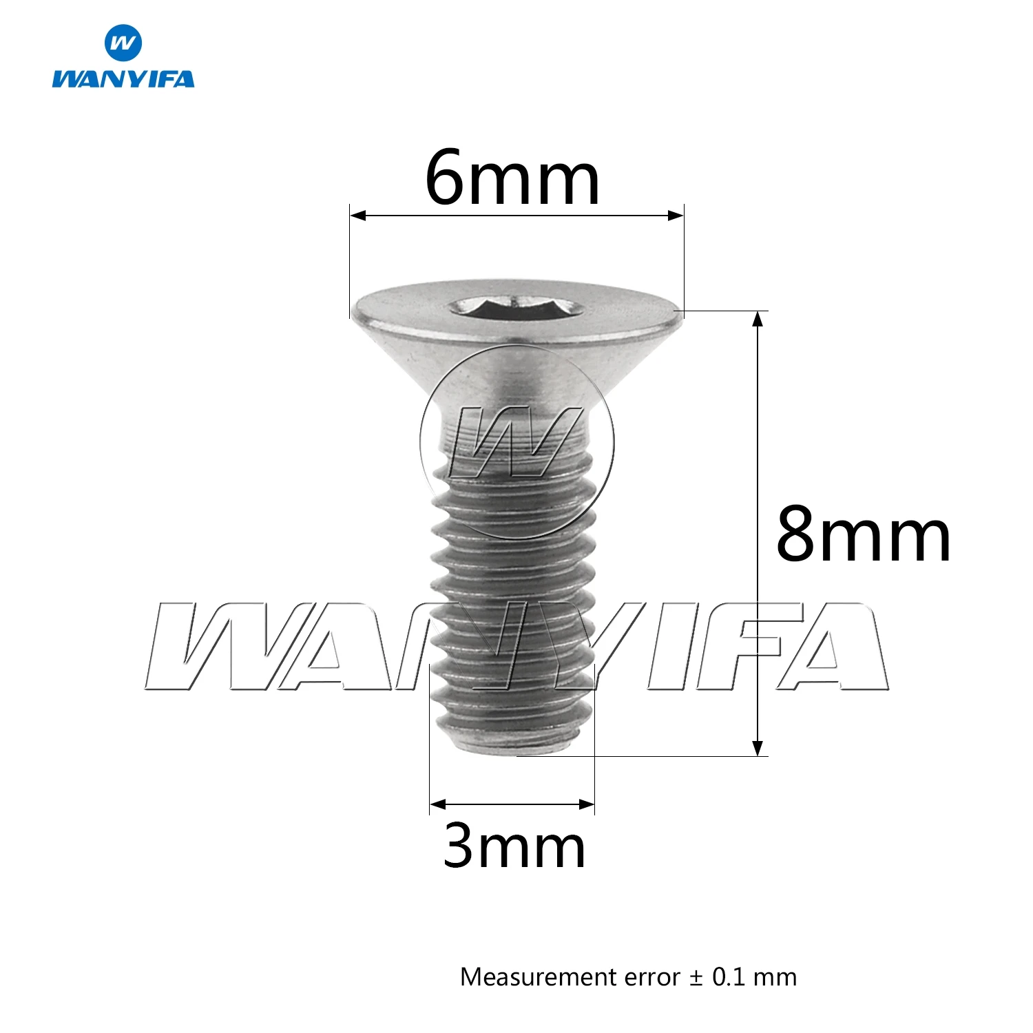 Wanyifa Titanium M3x6/8/10/12/15/18/20mm Allen Key Flat Head Screws Bike Bicycle Bolts