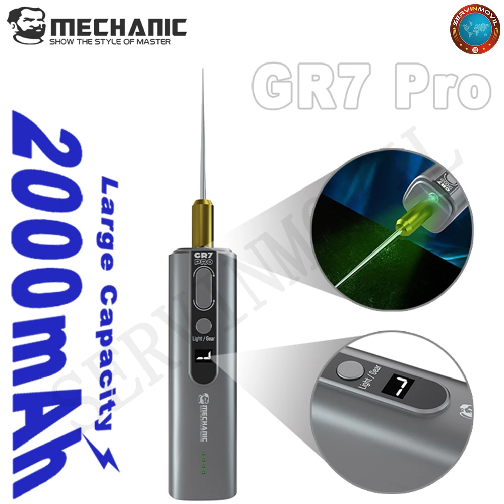 

Аппликатор клейкой ленты MECHANIC GR7 Pro, 7 скоростей, электрический съемник с аккумулятором емкостью 2000 мАч, встроенный светодиодный светильник, разделенная конструкция