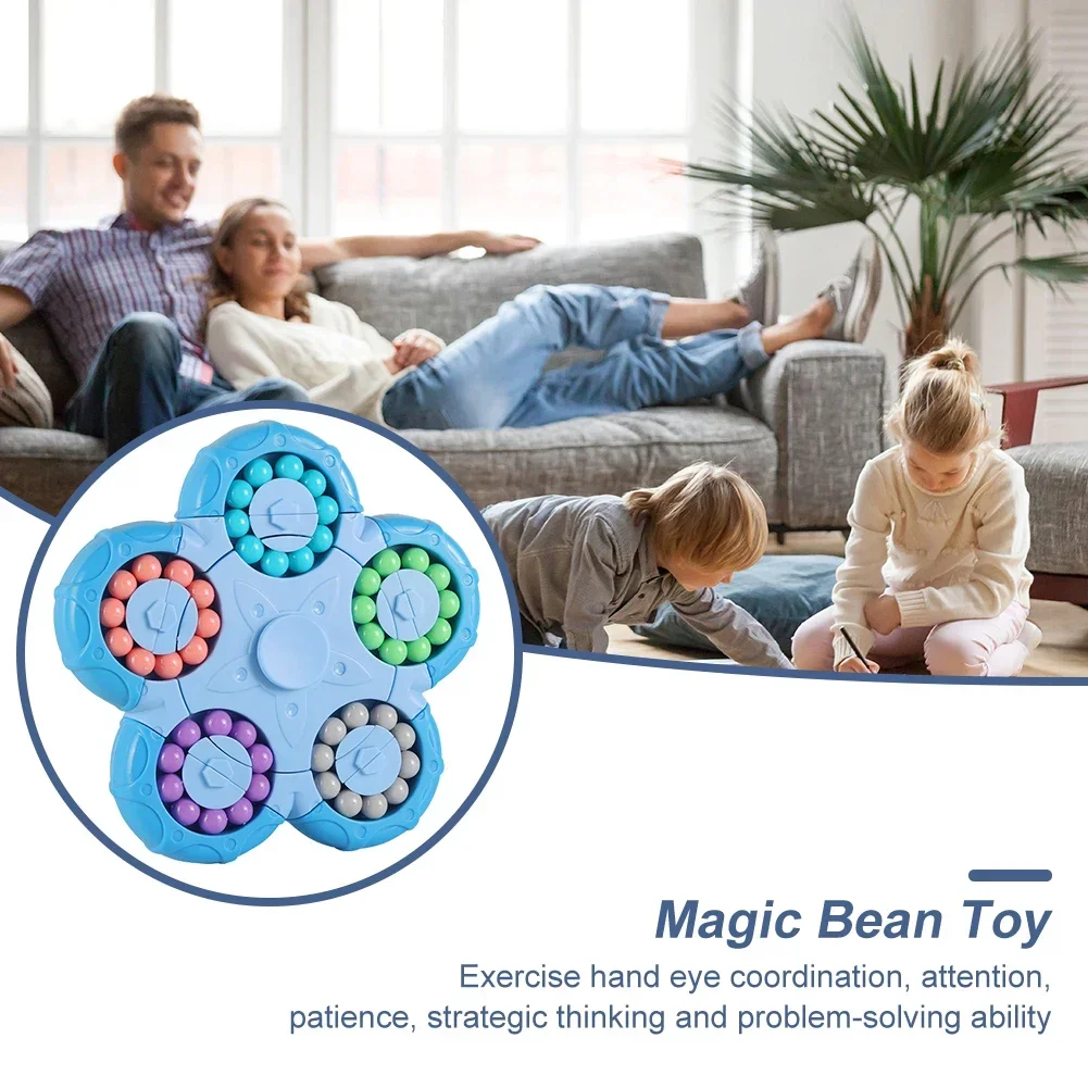 Magic Bean Rotating pouvez-vous ro Puzzle Toy pour enfants, Fidget Spinner Toys, 2 en 1, Souligné, Instituts Puzzles