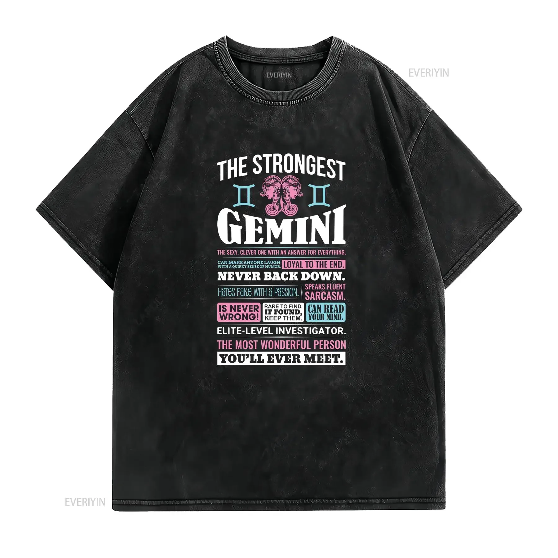 Gemini Astrological Zodiac Sign Facts T Shirt Born In May June Month Birthday Party Present Funny Horoscope Astrology vintage