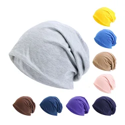 Gorro de punto liso para mujer, gorro fino transpirable, holgado, informal, para quimio, Otoño e Invierno