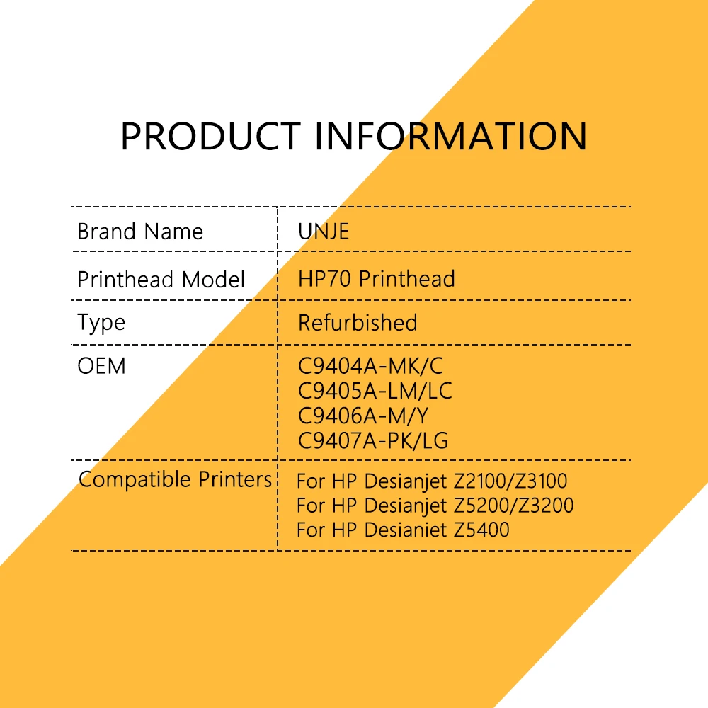 Cabezal de impresión HP 70, C9404, C9405, C9406, C9407 70, adecuado para usar con HP Designjet Z2100, Z5200, Z3100