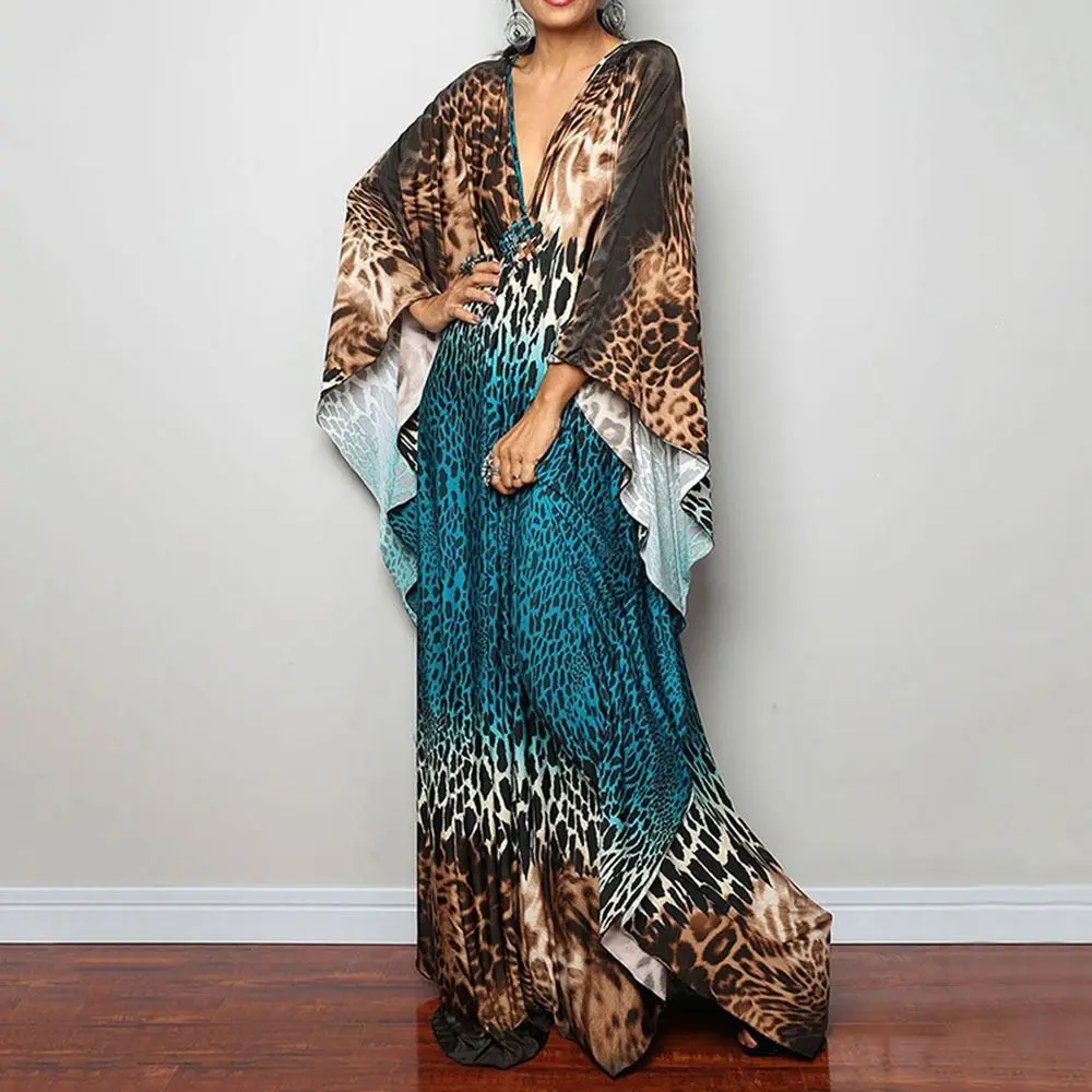 Maxi Long Dress ฤดูร้อนครีมกันแดด Smock สบายๆชุดว่ายน้ําชุดว่ายน้ําหลวมชุดว่ายน้ํา Beachwear เสื้อสําหรับสตรี