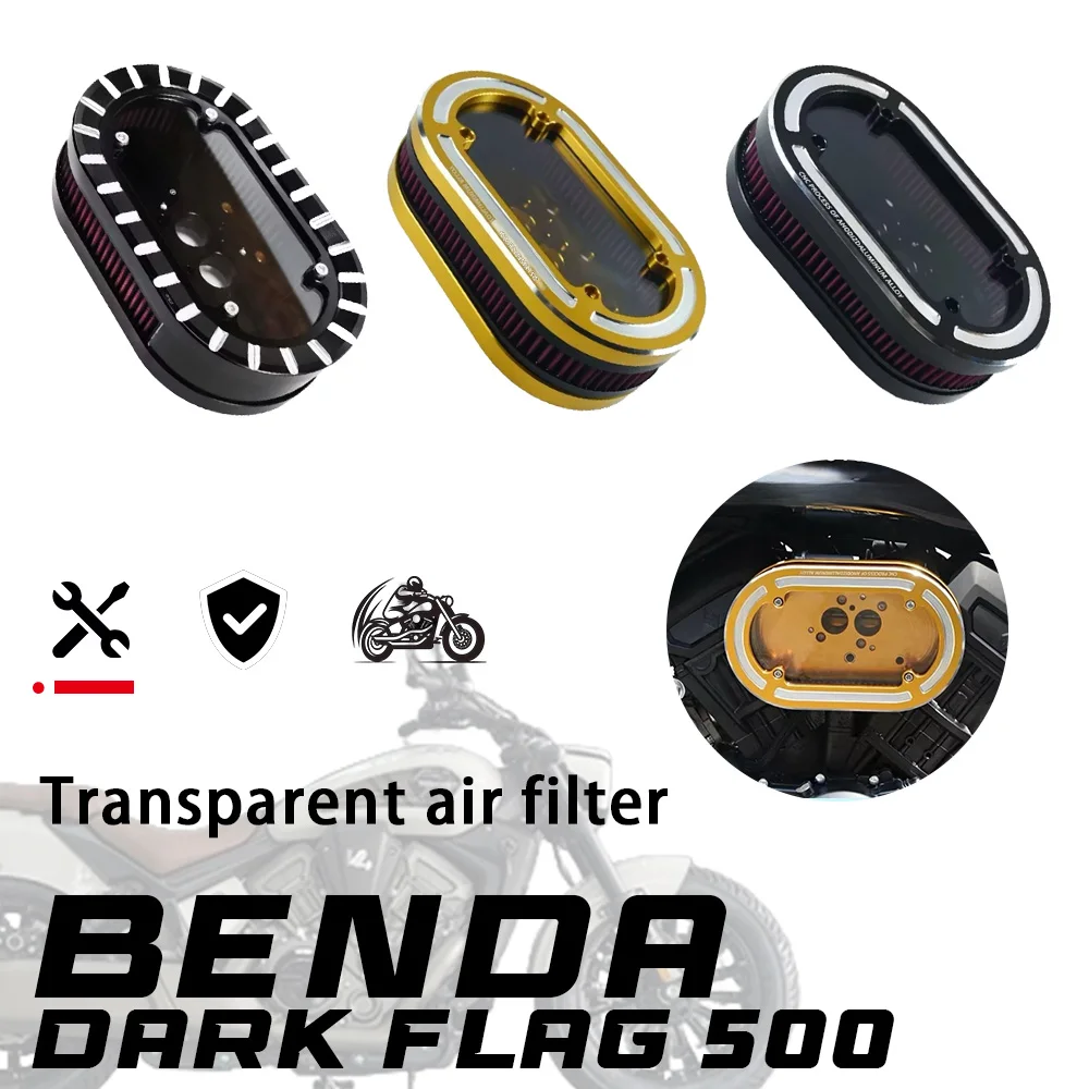 FOR BENDA DARK FLAG 500 500 Dark flag transparent oval air filter for 500 dark flag