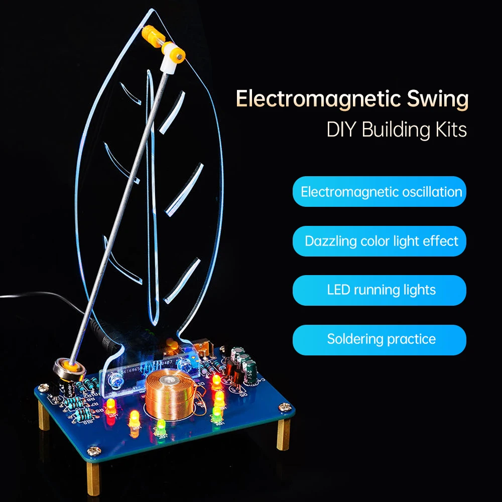 DIY Electronic Kit Electromagnetic Swinging Induction Teaching and Training Welding Practice Parts Colorful Mermaid or Leaf