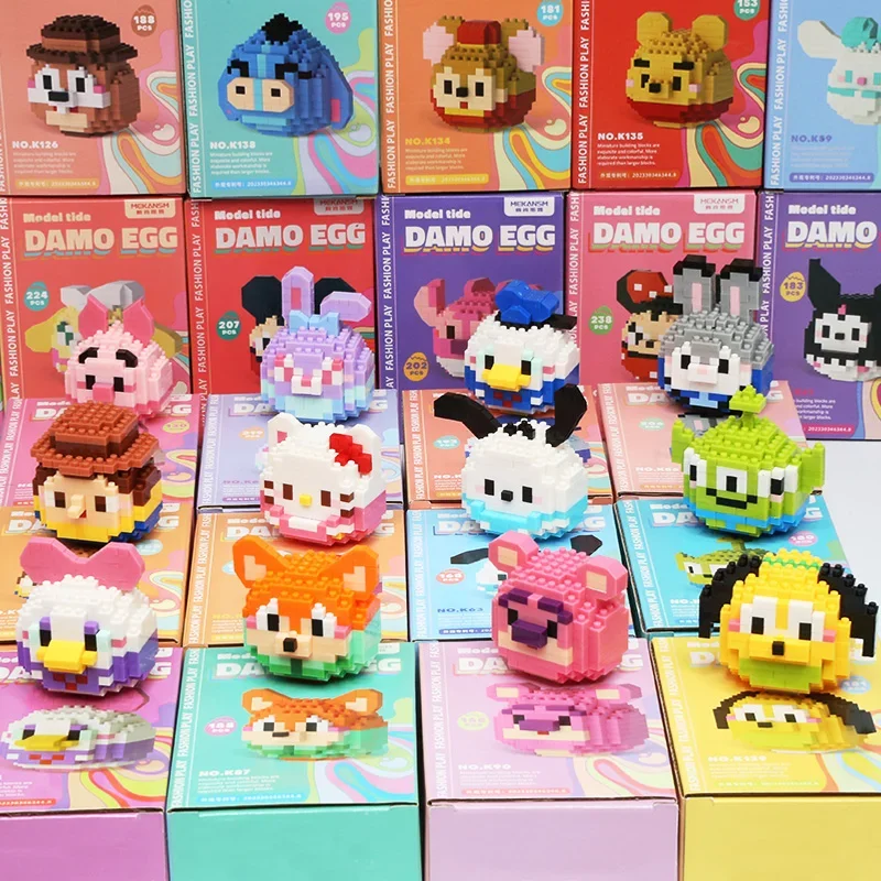 Disney Cartoon Building Blocks Toys Anime Figure Image Lilo Stitch Hello Kitty Kuromi Dolls Puzzle Assembly Toy Bricks Wholesale