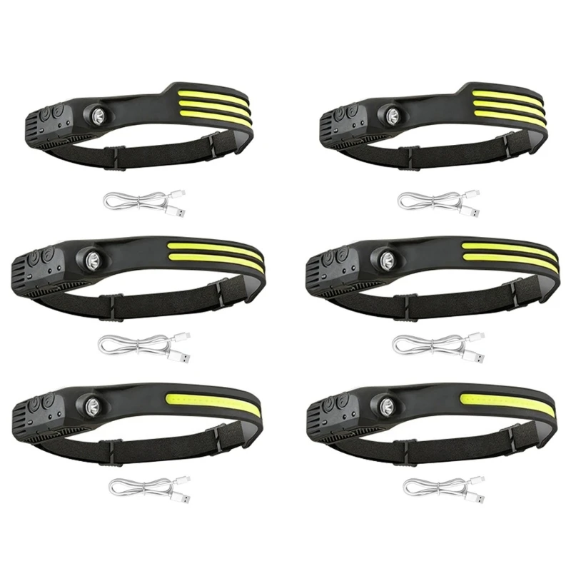 Q22F Rechargeable LED Head Torch, Headlamps, Camping Headlight with Motion Sensors Control, Watertight Headlight for Running