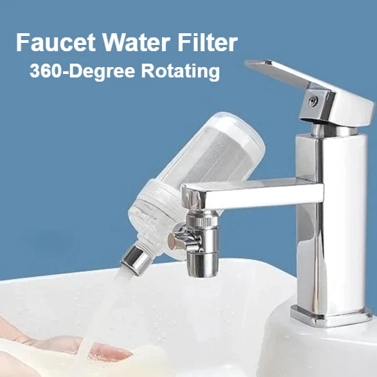 

Faucet Filter Faucet Water Filter 2 Modes Sink Water Filter 360-Degree Rotating Bathroom Faucet Easy Installation Double Outlets
