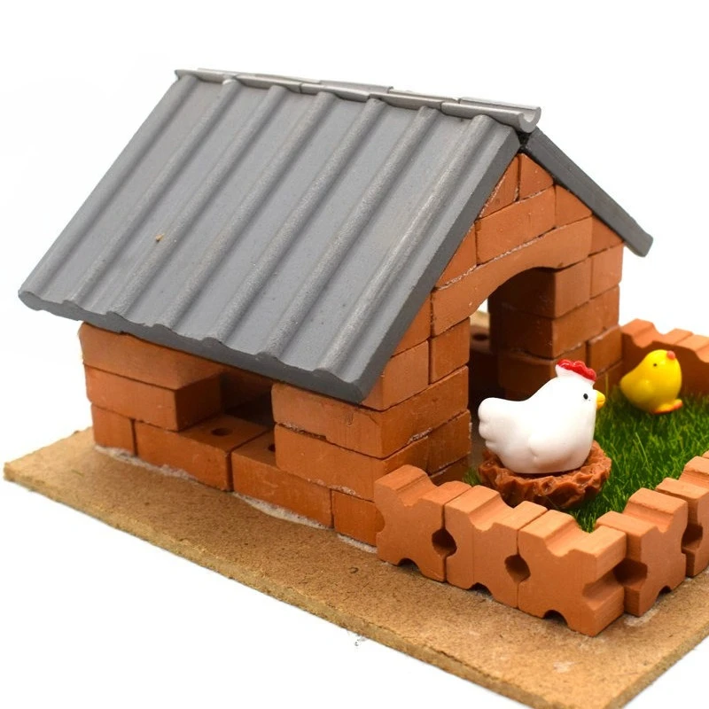 20pcs 1:16 Scale Dollhouse Mini Model Bricks, Mini Bricks and Tiles Playhouse Doll House Diy Mini Building Accessory Ornament