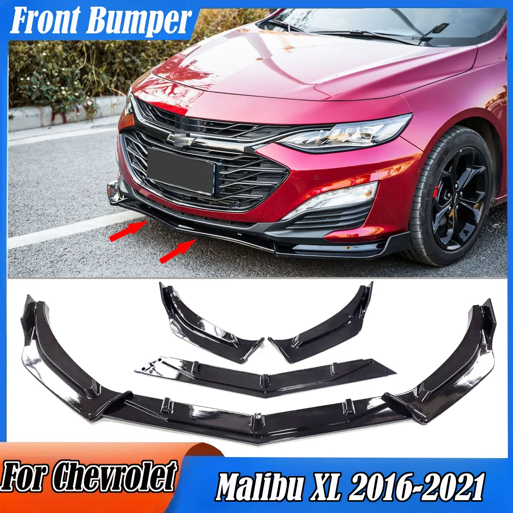 

For Chevrolet Malibu XL 2016-2021 Front Bumper Lip Spoiler Lower Blade Splitter Combat Front Shovel Body Exterior Refit Kit