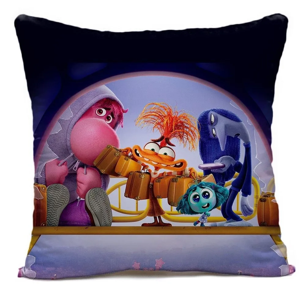 MINISO ديزني داخل خارج 2 وسادة تغطي ديكور المنزل على الوجهين طباعة وسادة مربعة غرفة المعيشة الديكور المخدة هدية