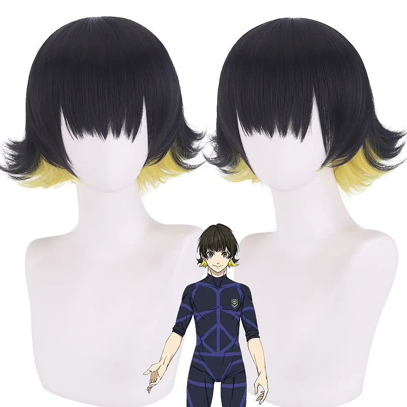 mi-ku-にインスパイアされた合成コスプレウィッグ-スカルプトップ付き-ブラック-イエロー-ミックスカラー-ショートヘア-パーティー-ロールプレイ-コスチューム-アニメウィッグ