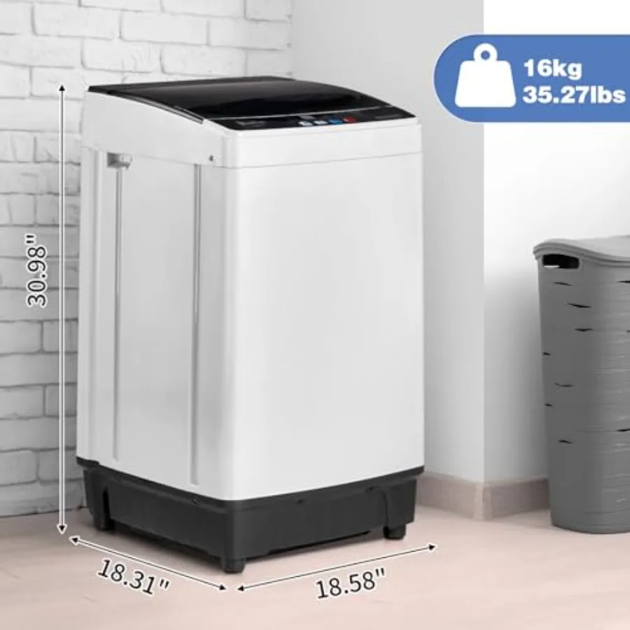 مجموعة غسالة مدمجة أوتوماتيكية بالكامل بوزن 15.6 رطل ومجفف دوار بسعة 1.3 قدم مكعب مدمج بـ 10 برامج غسيل مدمجة #3