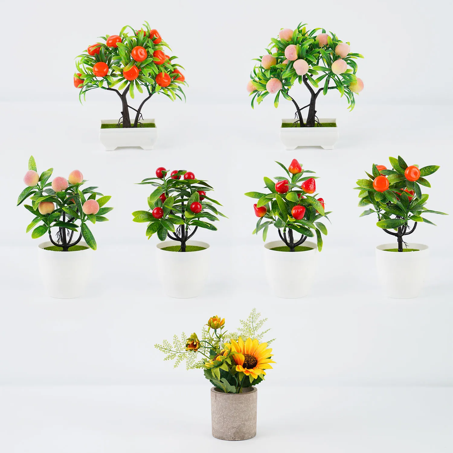 Artificial Fruit Plants Potted Bonsai Ornaments Craft Plant Aesthetic Room Decor Home Wedding Home Office Decoration Accessories