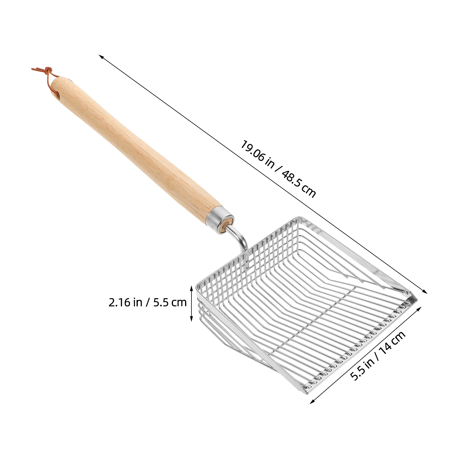 Łopatka do piasku plażowego dla dzieci, przesiewacz, ręczna siatka, zabawki, drewniana rączka, nierdzewna, przedłużona konstrukcja, przenośna, lekka, na lato.