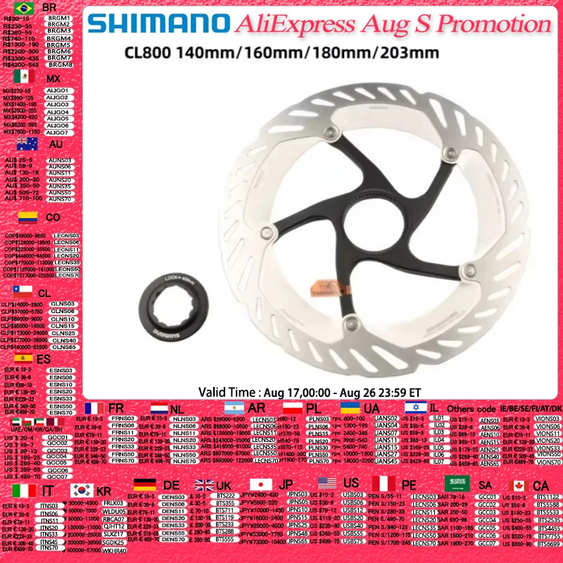 SHIMANO Center Lock Disc Rotor DEORE XT RT-MT800 CL800 140 mm 160 mm 180 mm 203 mm hydraulische Bremsscheibe