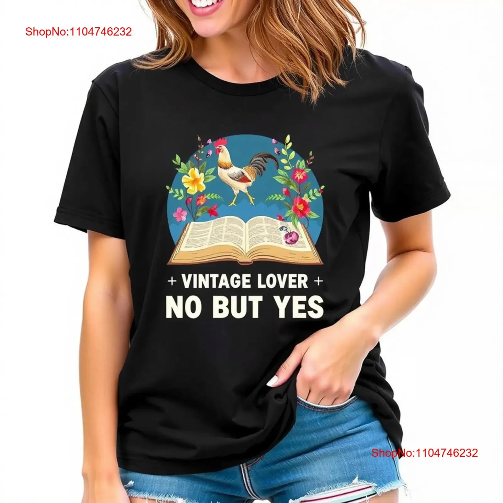 

Винтажная футболка с петухом Lover, стильная черная с цветочным дизайном, винтажная стираная дышащая уличная одежда, повседневная универсальная графика