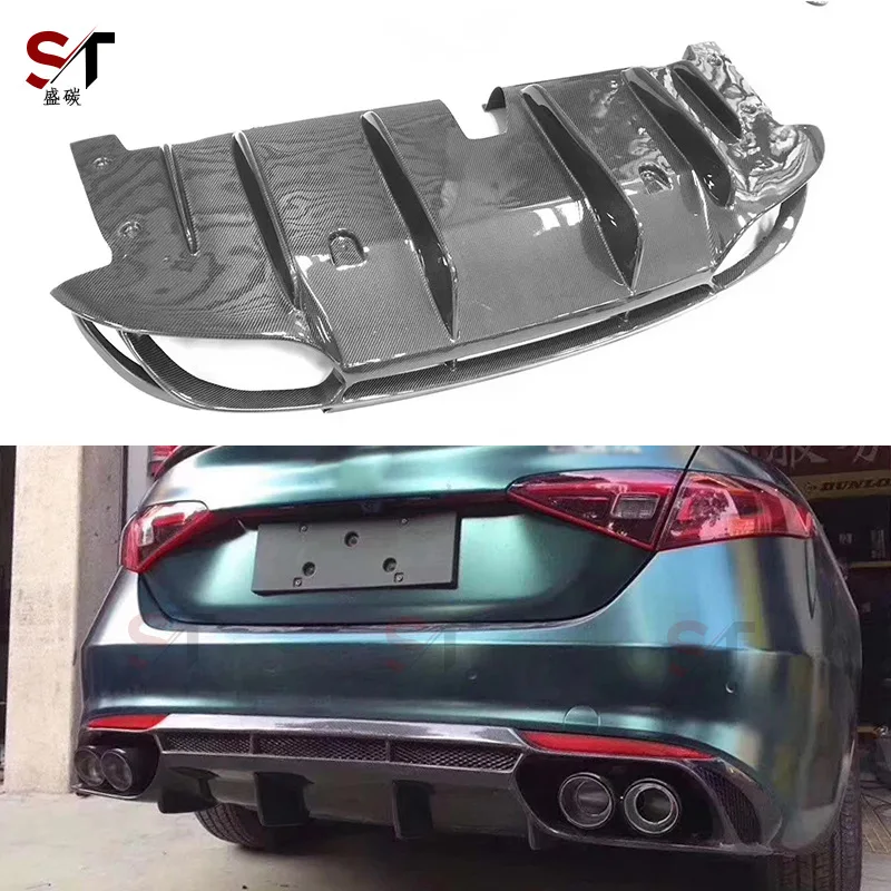 

Suitable for α coefficient Romeo giulia carbon fiber rear lip refitted four tail lip rear bumper diffuser