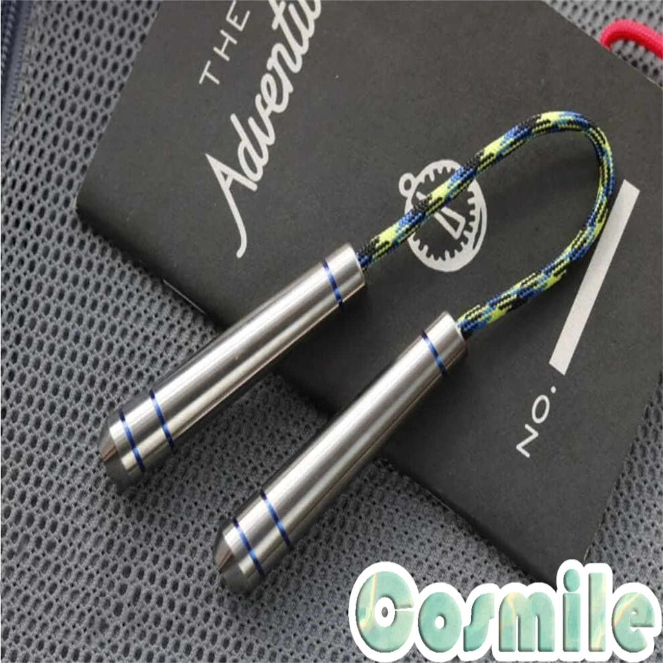 TC4 Begleri-edcパラシュートコード,パールペンダント付きストラップストラップ,スポーツ玩具,チュービネスバーンブルーti