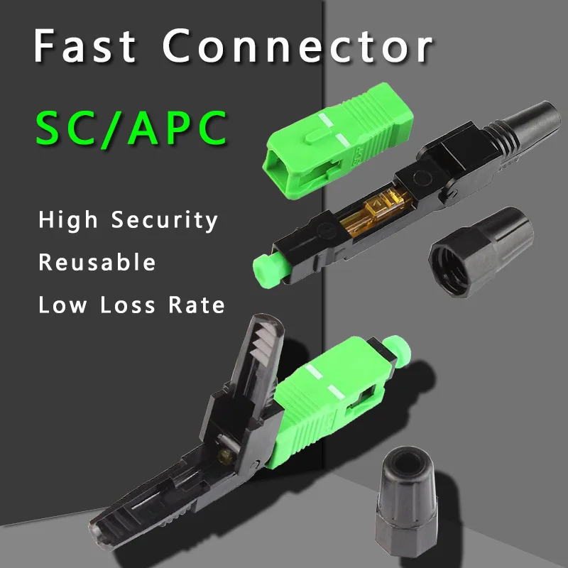 100/200/300/400 шт. SC APC Волоконно-оптический Быстрый коннектор FTTH одномодовый волоконно-оптический SC Быстрый коннектор FTTH SC UPC коннектор