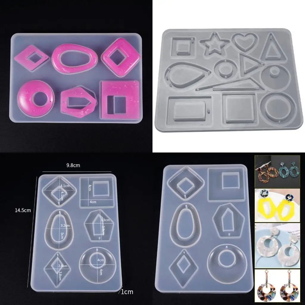 

31BF Silicone Acrylic Earring Necklace Pendant Mold Resin Casting Mold Jewelry Making