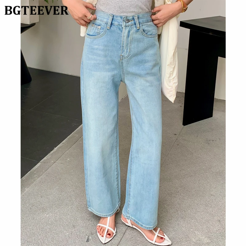 

BGTEEVER Casual Female Jeans Pants Fashion Washed Ladies Denim Trousers