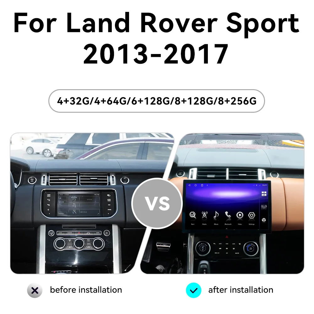 أندرويد السيارات الوسائط المتعددة راديو السيارة لسيارة رينج روفر سبورت 2013 ~ 2017 نظام تحديد المواقع والملاحة ستيريو استقبال رئيس وحدة Carplay خرائط غير متصلة بالإنترنت #5