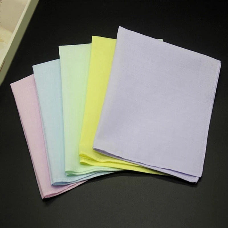 

28x28cm Male Women Handkerchiefs Solid Plain Color Hankies Pocket Square Towel Crafts Painting Handkerchiefs for Woman