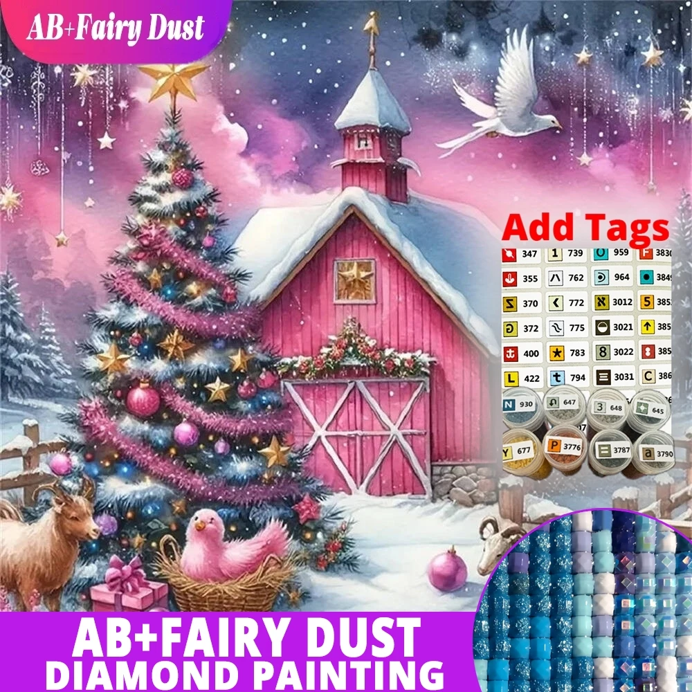 

AB сказочная пыль алмазная живопись пейзажный дом узор для взрослых начинающих DIY зимняя мозаика Рождественская елка праздничные подарки