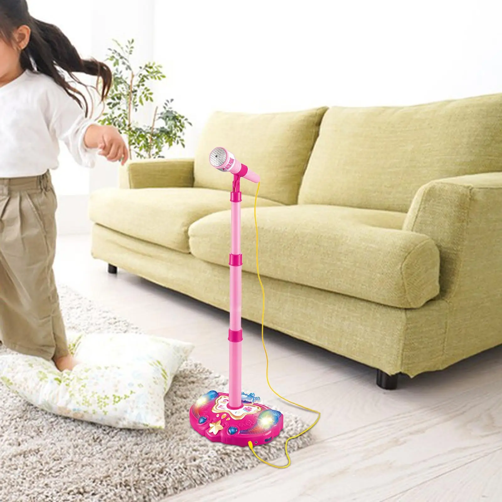 Kids Microphone and Stand Lightweight Built in Music and Light for Gift Kids