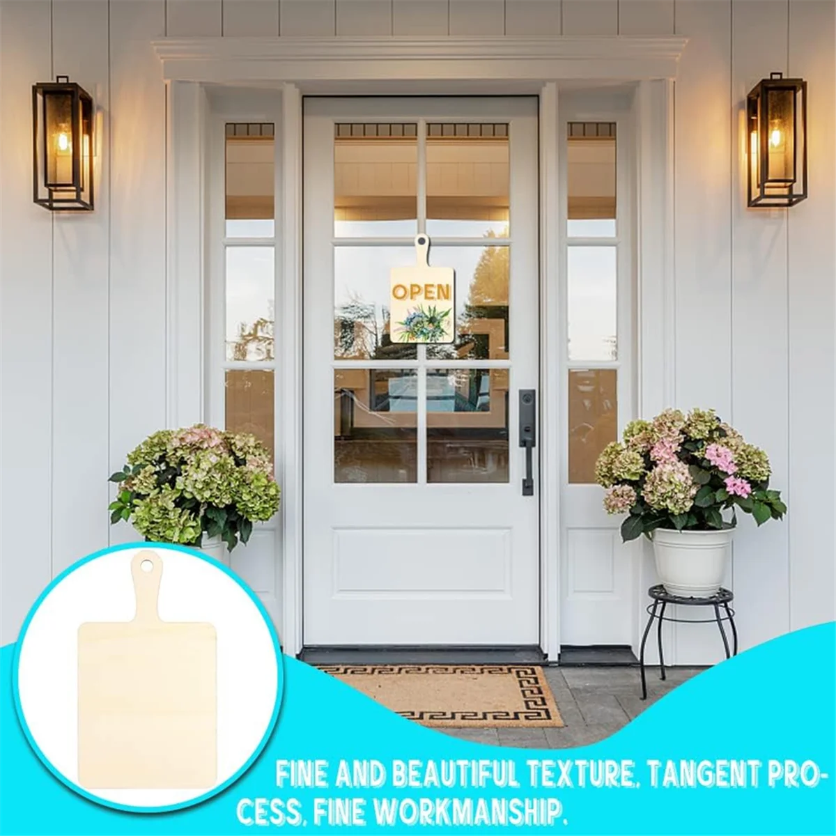 

B68C Необработанная деревянная разделочная доска для рукоделия с ручкой, для рукоделия, рождественский домашний декор для кухни (9,4 дюйма X 5,5 дюйма)