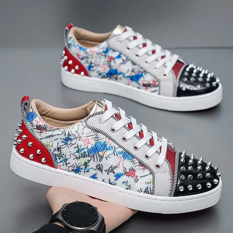 Zapatos informales con remaches para hombre, zapatillas planas, zapatos de diseñador, zapatos para correr, zapatillas deportivas para hombre, zapatillas deportivas informales para gimnasio originales marcas za