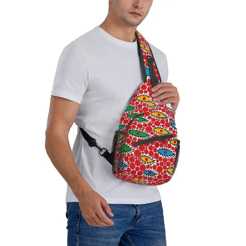 Yayoi Kusama-bandolera de arte abstracto para hombre, bolso de pecho, mochila de hombro genial para senderismo