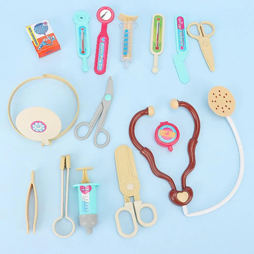 Children's Doctor Toys 16Pcs/Set Simulated Learning Interaction Anti-deform  Nurse Injection Stethoscope Doctor Toys for Girl