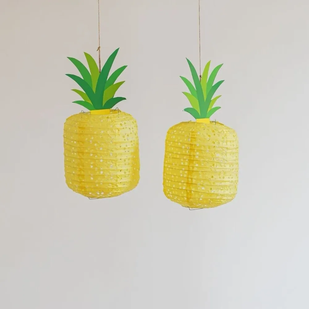 Obrázek 3: 3ks léto vibes skládací ananas papír lucerny havajská ruční slavnost lanterna vibrant barvivo závěsný lampa záruka narozeniny