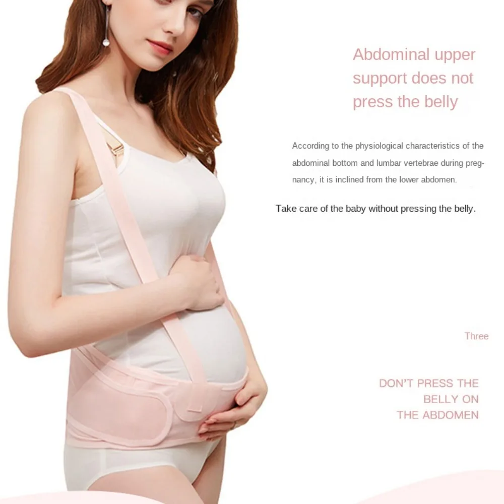 

Solid Color Pregnant Belt Double Support Multipurpose Maternity Belly Belt Waist Care Relieving Back Pelvic Abdomen Support Band