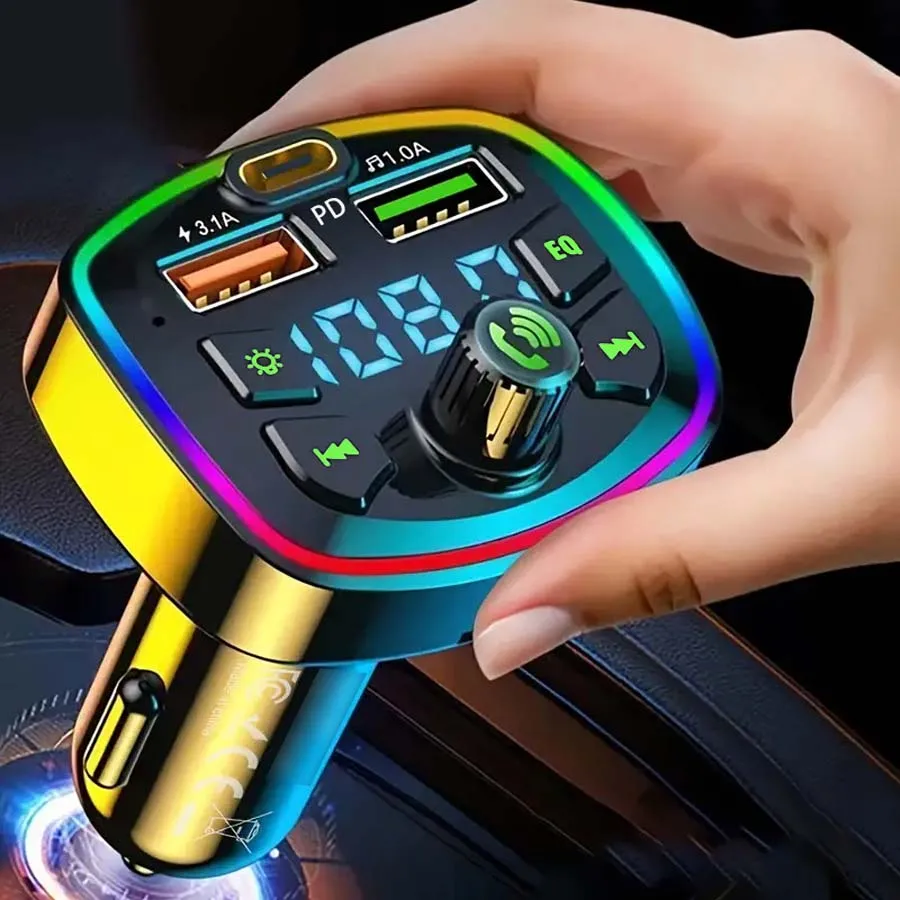 

Bluetooth5.0 Многофункциональный автомобильный FM-передатчик Автомобильный MP3-плеер U-диск Музыка USB 2,4A Автомобильное зарядное устройство Быстрая зарядка Напряжение в реальном времени