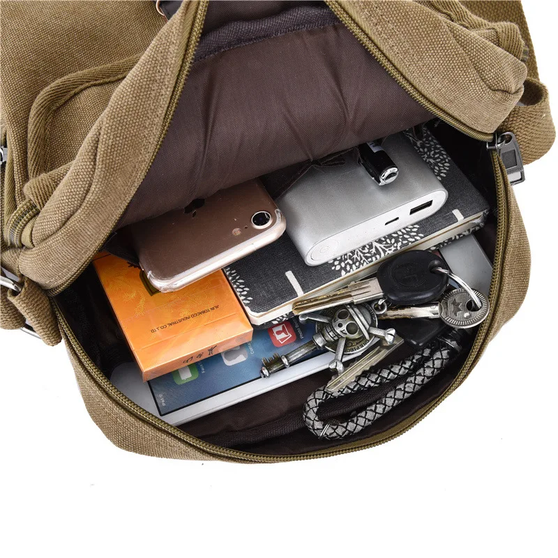 حقيبة قماش للرجال بكتف واحد كاجوال من القماش للرجال حقيبة ظهر كروس بكتف واحد