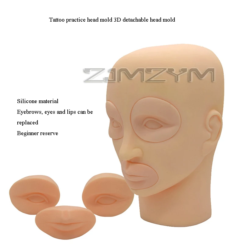 การเย็บปักถักร้อย3D สำหรับหัวแม่พิมพ์ซิลิโคนฝึกฝนฝึกฝนการถอดผิวหนังออกได้ผู้เริ่มฝึกแต่งคิ้วแบบลอยและริมฝีปาก