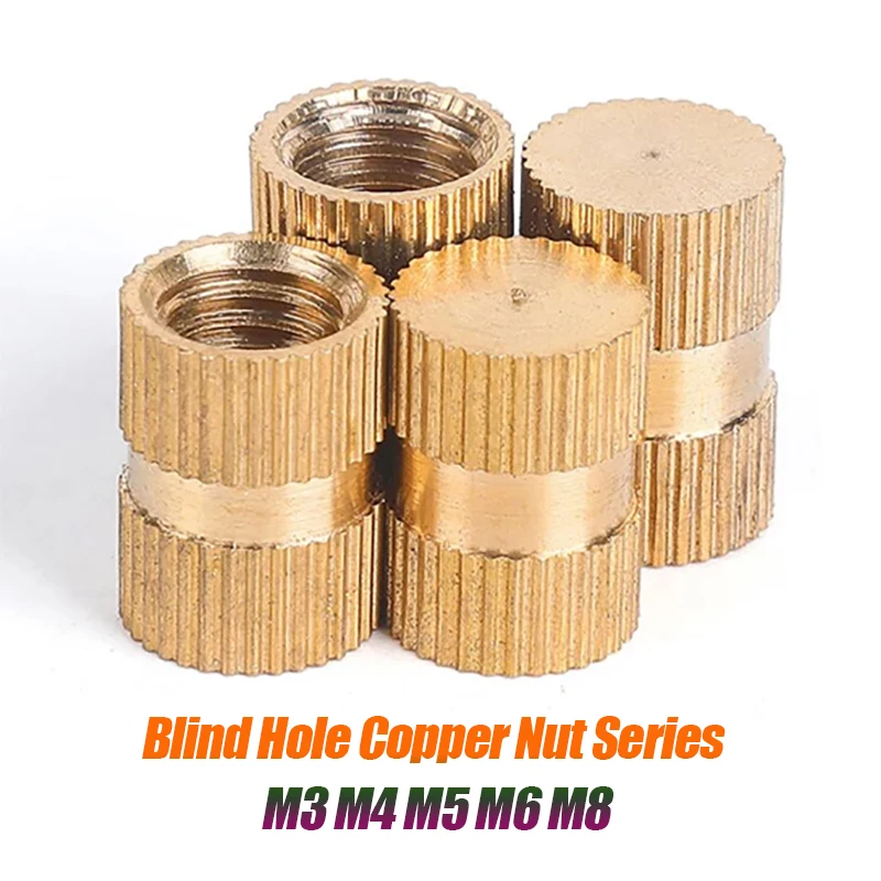 

Blind Hole Copper Nut Series M3 M4 M5 M6 M8 Hot Melt Nutsert Injection Molding Knurled Embedded Copper Heat Thread Nuts Inserts