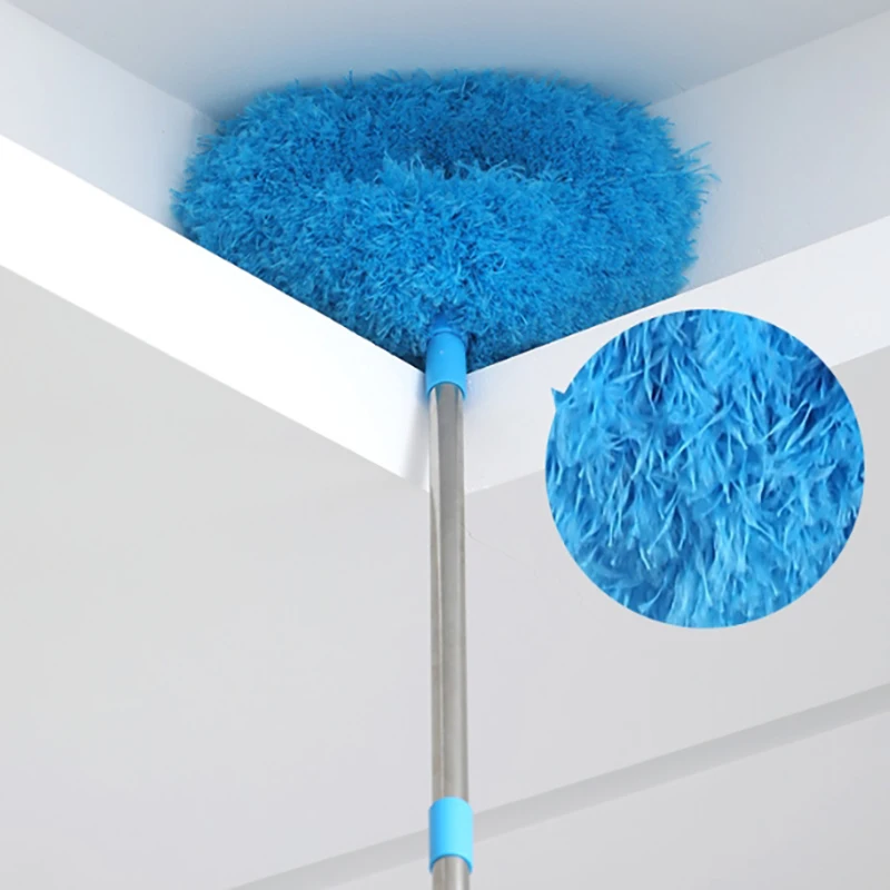 Long Duster Telescoping Extension Pole ทําความสะอาดผ้าม่านเฟอร์นิเจอร์เพดานสูงพัดลมทําความสะอาดไมโครไฟเบอร์ Duster