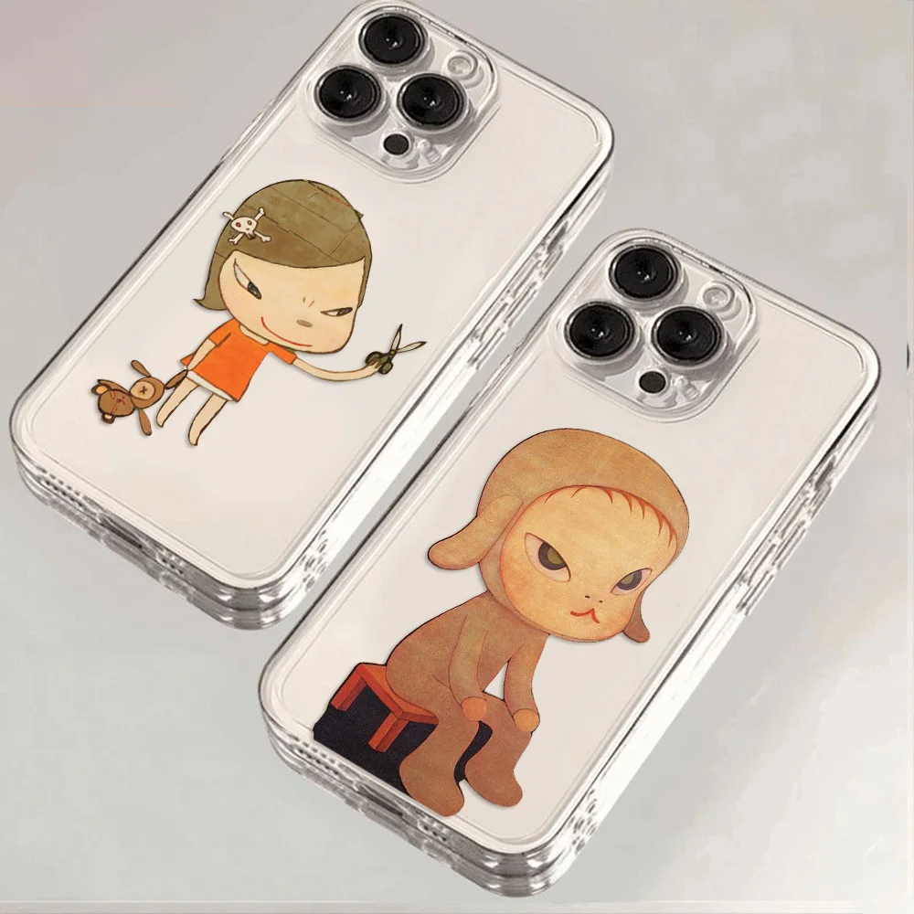 Yoshitomo Nara Art Phone Case For Samsung S25 S24 S23 S22 S21 S20 FE Note20 Note10 Plus Ultra Lite 5G Clear Soft TPU Cover