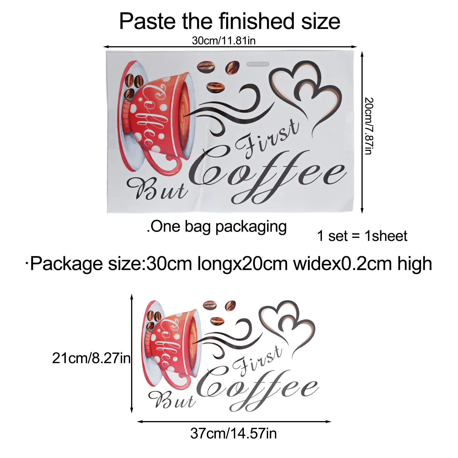 1x Coffee Bar Wall Decal Sticker Coffee Shop Table Office Breakroom Kitchen Vinyl Creative DIY Cafe Home Decor/