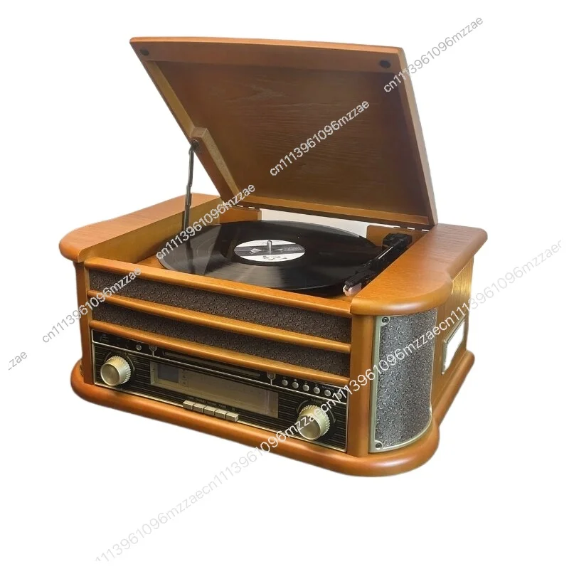 Vinyl Record Player Nostalgic Record Player CD Tape Recording Multi-function Machine Bluetooth Speaker
