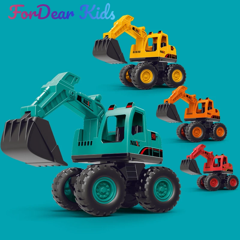 

Children's Large Trucks Plastic Engineering Car Dump Truck Crane Excavator Model Inertial Vehicle Car Toys Gift for Kids