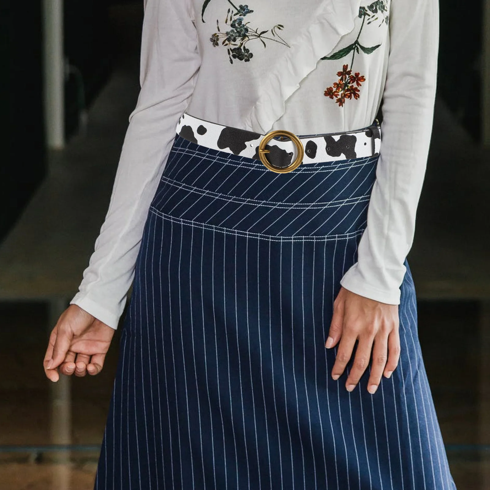 

Cow Print Belt Women Pin Buckle Waist Strap Fashion Casual Accessories Jeans Dress Sexy Body Shaping Pu
