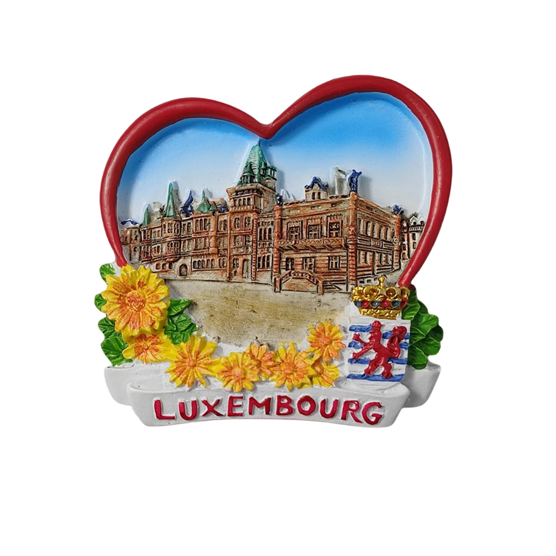 Luxemburg 3D Fridge Magnet Souvenir Gift,Resin Handmade Luxembourg Refrigerator Magnet Home Decoration Collection