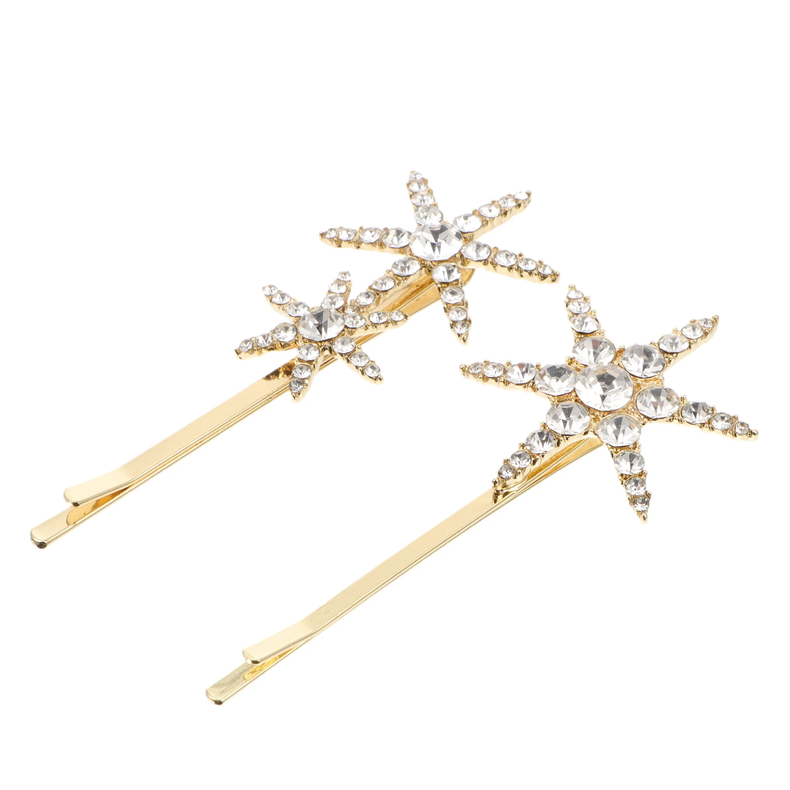 

2Pcs Women Star Hairpin Set Glitter Rhinestones Alloy Hair Clips Elegant Party Festival Hair Accessories Women Hairpin