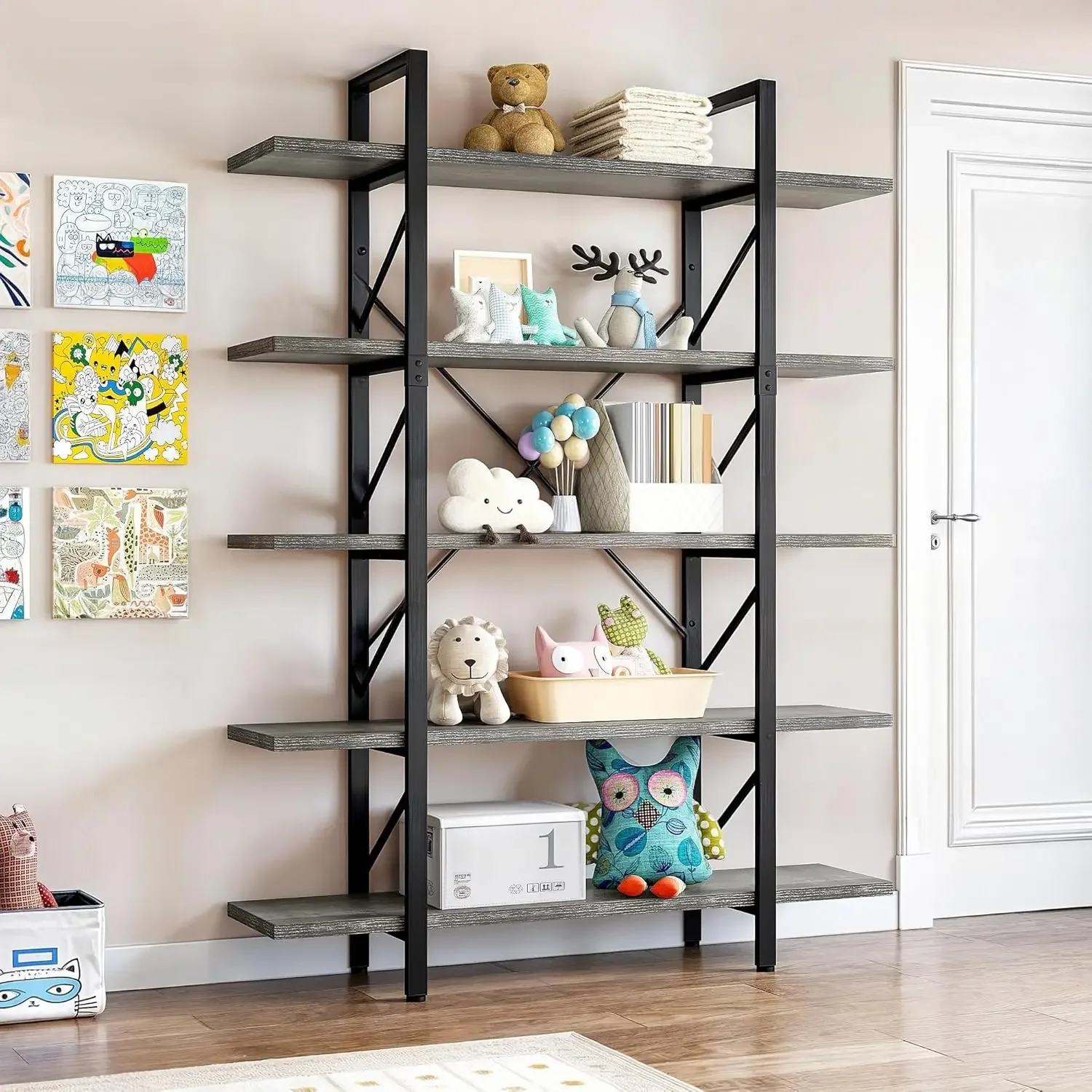 Book Shelf，5 Tier Bookcase, 12