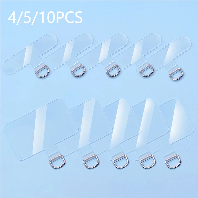 4/5/10PCS Large +Small Transparency TPU Mobile Phone Strap Patch Phone Lanyard Tether Card Replacement Mobile Sling Connect Piec